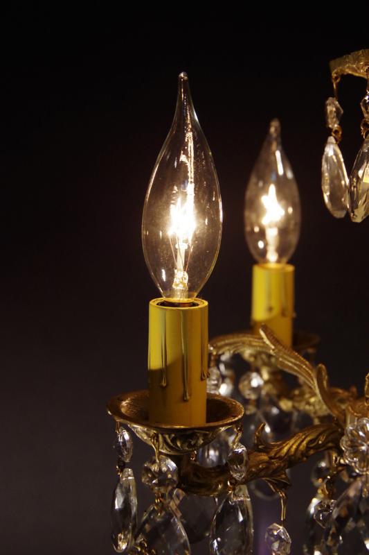 スペイン製真鍮シャンデリア（クリスタルガラスビーズシャンデリア）インテリア照明、リビング照明　LCH 0924（2）