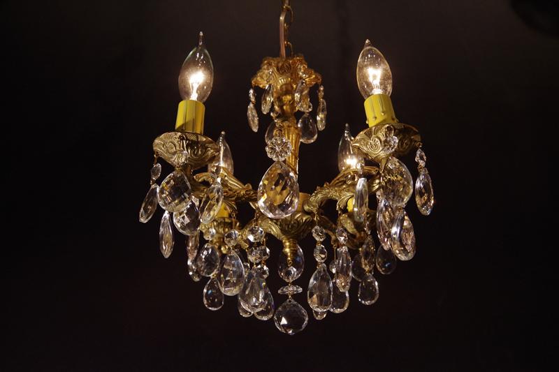 スペイン製真鍮シャンデリア（クリスタルガラスビーズシャンデリア）インテリア照明、リビング照明　LCH 0924（3）