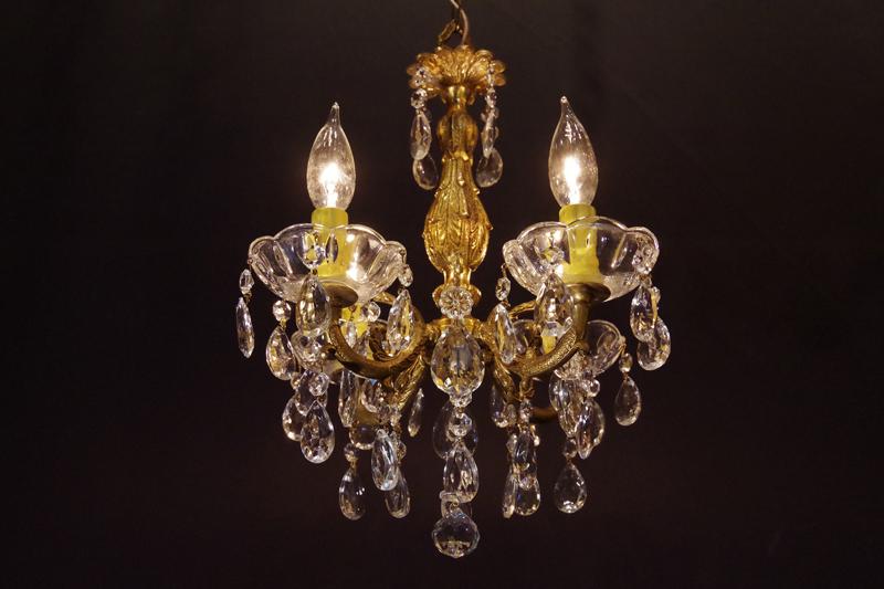 スペイン製真鍮シャンデリア（クリスタルガラスビーズシャンデリア）インテリア照明、リビング照明　LCH 0926（3）