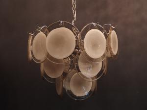 Murano Grigio glass disk chandelier Half 3灯