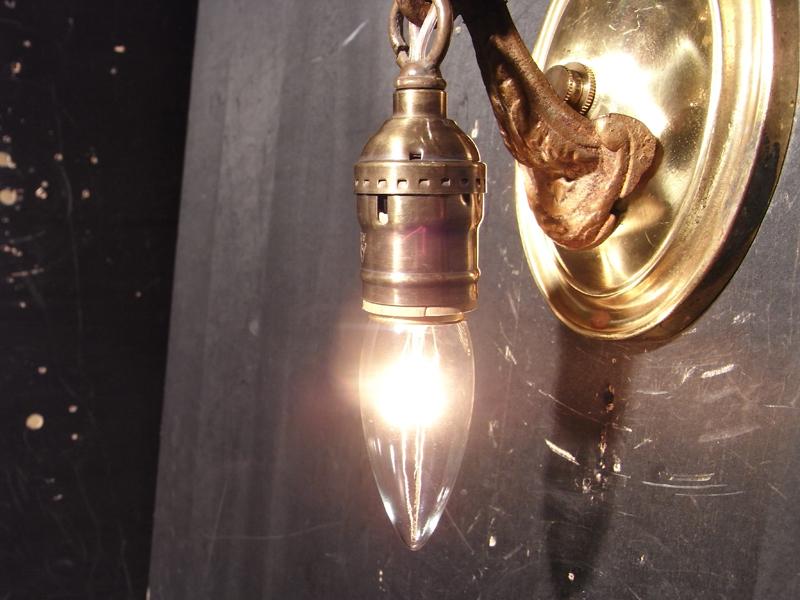 真鍮ブラケット、壁ブラケット照明、ウォールランプ、ライト、レトロ下向き照明　LCB 0384（2）
