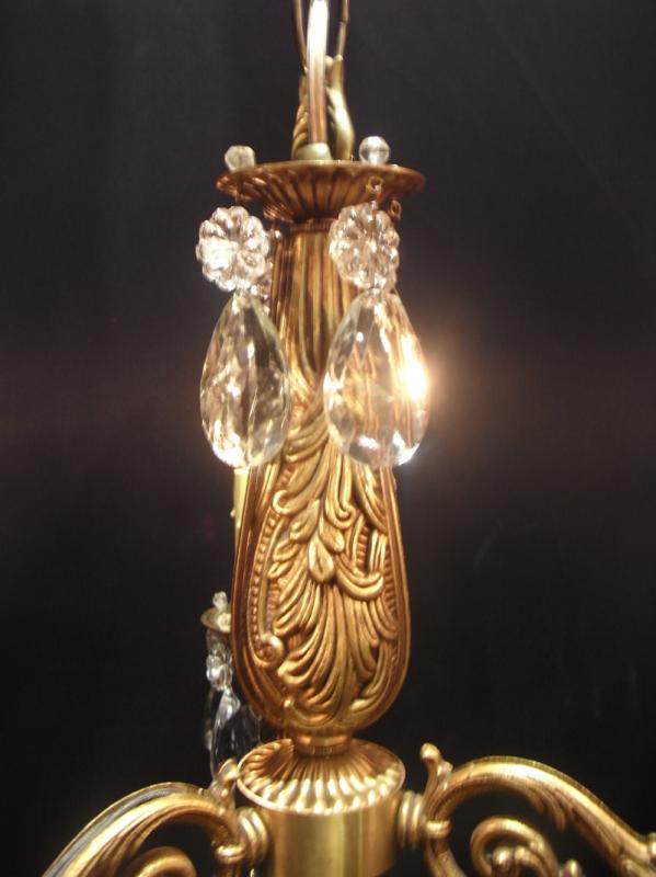 フランス製ガラスビーズシャンデリア、フレンチ真鍮シャンデリア、インテリア照明　LCH 0962（4）