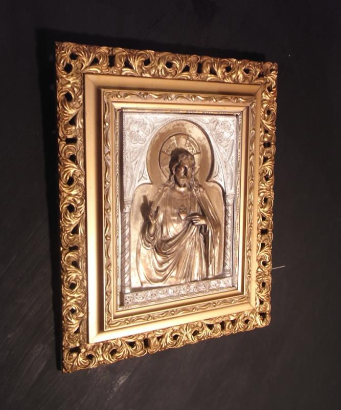イタリア製キリスト像壁掛、ジーザスイコン、宗教用品、宗教道具、壁飾り　LCJ 0506（2）