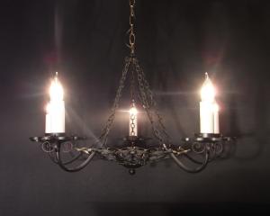 black iron scroll chandelier 5灯