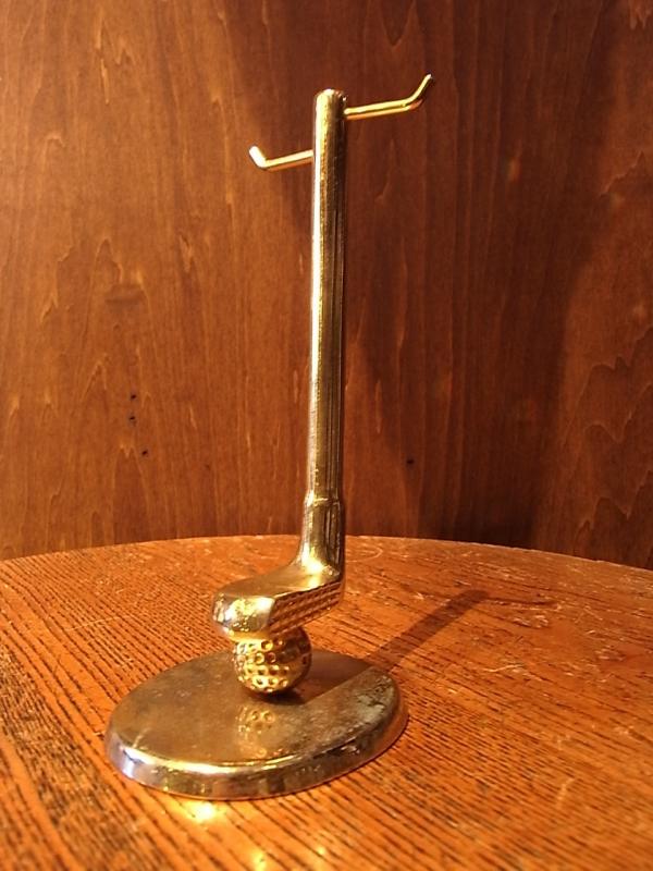Italian brass golf club accessory display stand