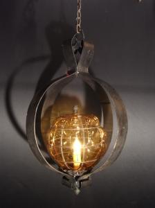 black & amber glass lantern lamp 1灯