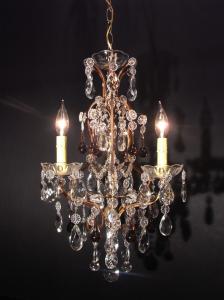 French AMETHYST GLASS chandelier 3灯