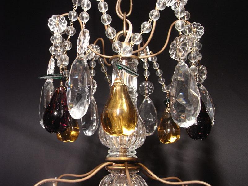 フランス製真鍮シャンデリア、フルーツクリスタルシャンデリア、インテリア照明、リビング照明　BCH 0097（4）