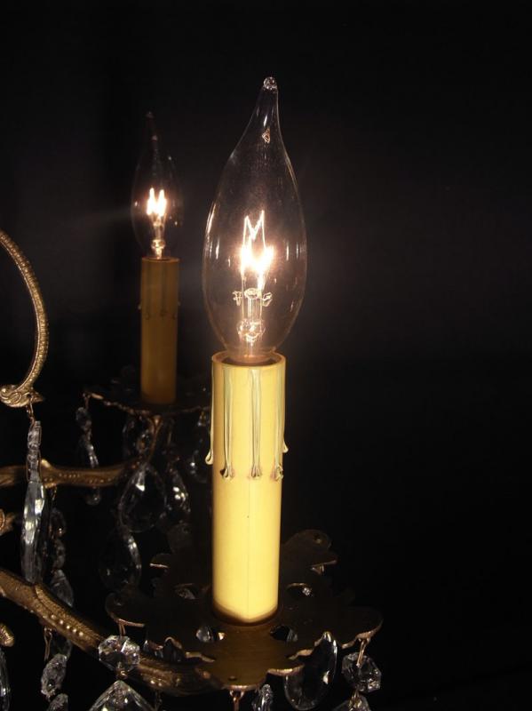 スペイン製真鍮シャンデリア（クリスタルガラスビーズシャンデリア）インテリア照明、リビング照明　LCH 0984（3）