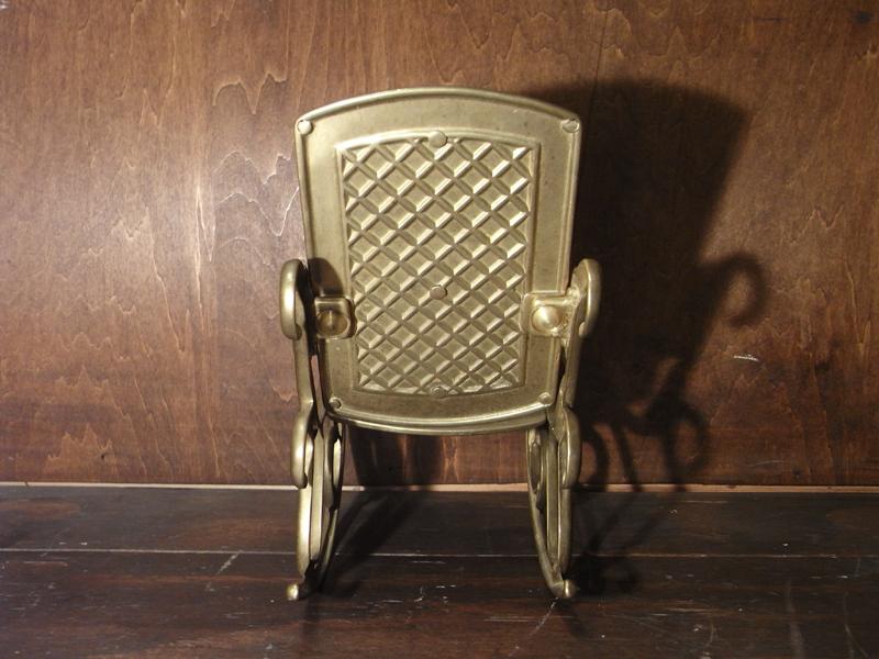 イタリア製真鍮ロッキングチェア置物　アンティーク揺り椅子小物　LCM 4673（4）