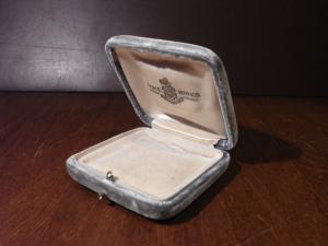 RYRIE BIRKS gray velvet jewelry display case