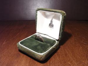 DECO green velvet ring display case