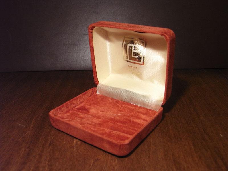 orange velvet jewelry display case