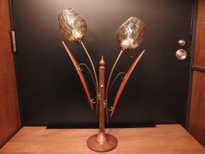 Vintage flower glass table lamp 2灯