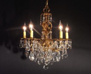 French brass chandelier 5灯
