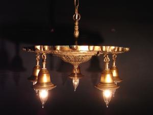 Italian brass chandelier 5灯