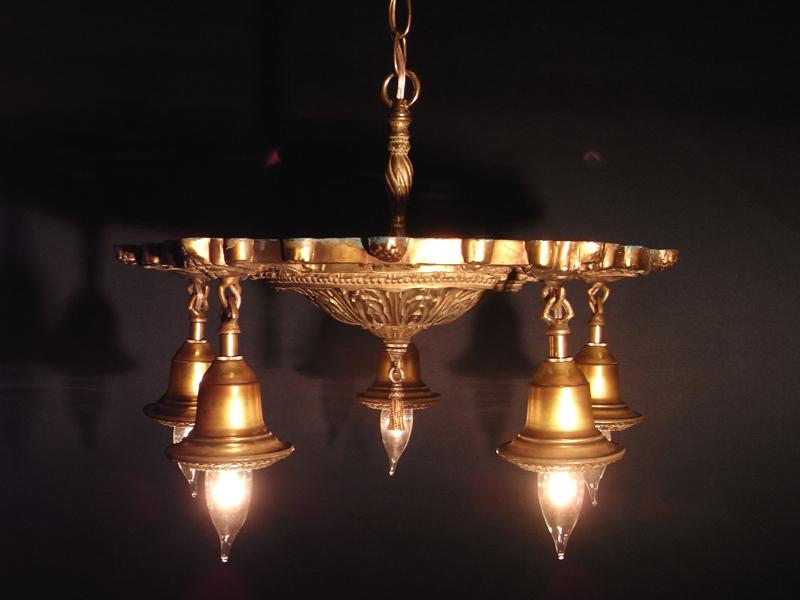 Italian brass chandelier 5灯