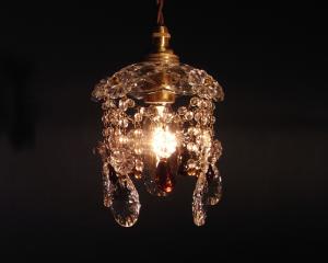 Czechoslovak amber glass pendant lamp 1灯