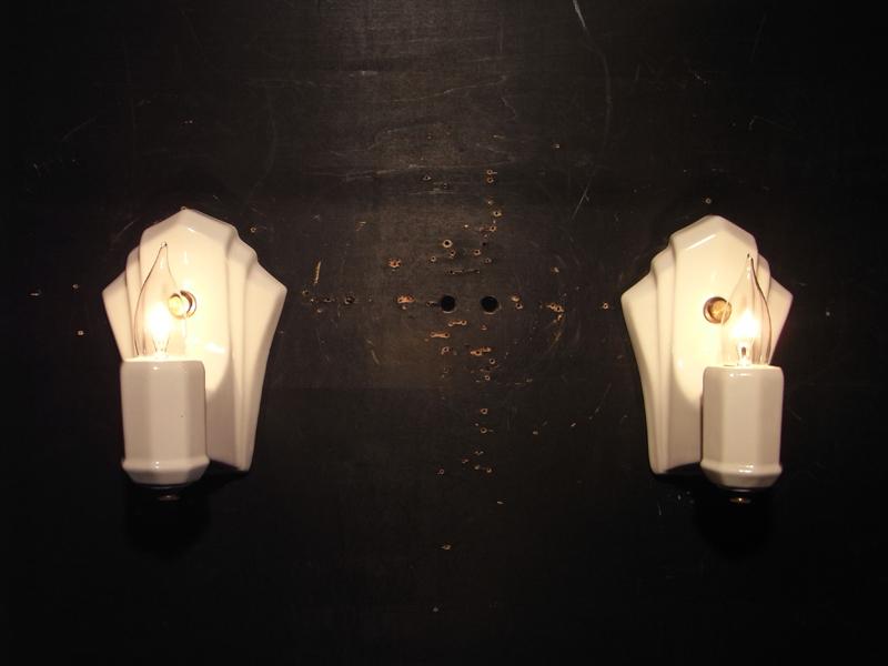 French DECO porcelain wall bracket 1灯＜PAIR＞