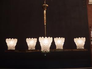 French Art Deco flower glass chandelier 6灯