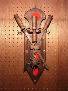 wood & sword wall emblem