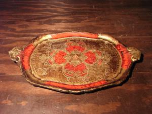 Italian red wood tray