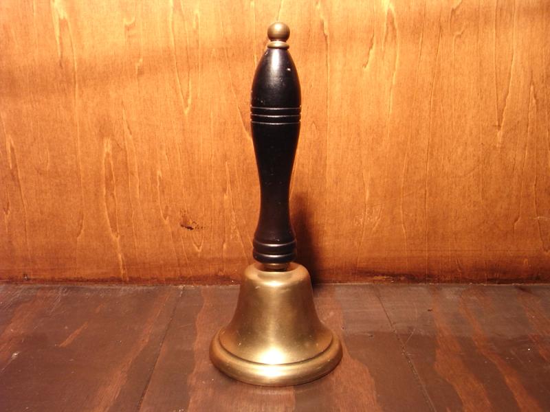 Italian brass & wood hand bell