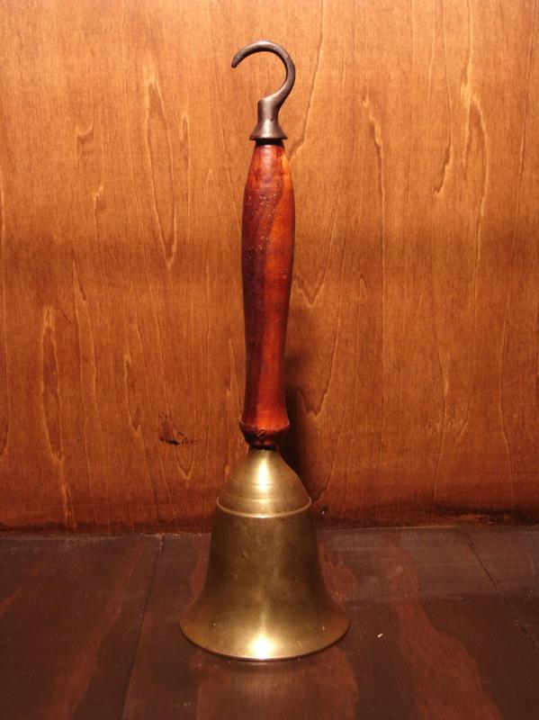 Italian brass & wood hand bell