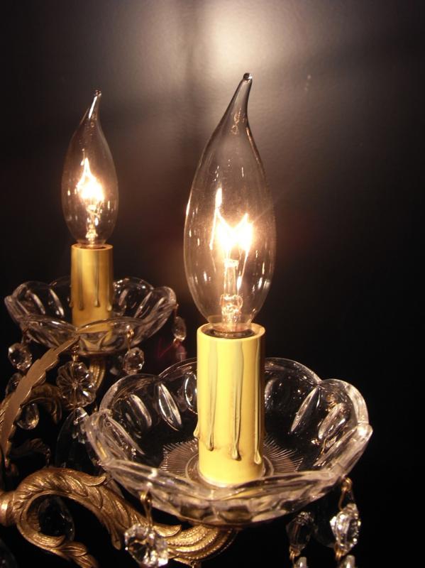 スペイン製真鍮シャンデリア（クリスタルガラスビーズシャンデリア）インテリア照明、リビング照明　LCF 0073（5）