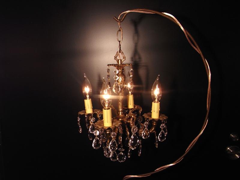 スペイン製真鍮シャンデリア（クリスタルガラスビーズシャンデリア）インテリア照明、リビング照明　LCF 0074（7）