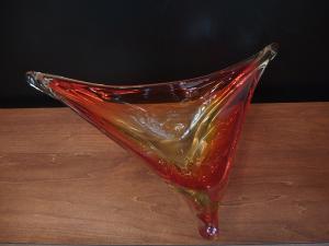 Murano red & orange art glass
