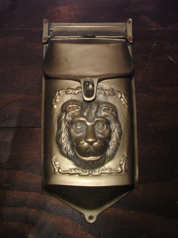Italian brass lion mail post