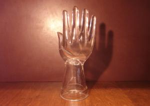 glass display hand