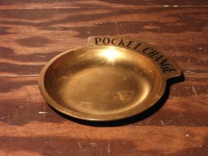 brass ”POCKET CHANGE” tray