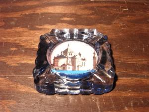French glass church ashtray