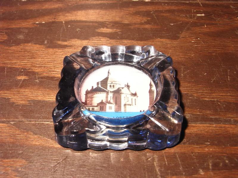 French glass church ashtray