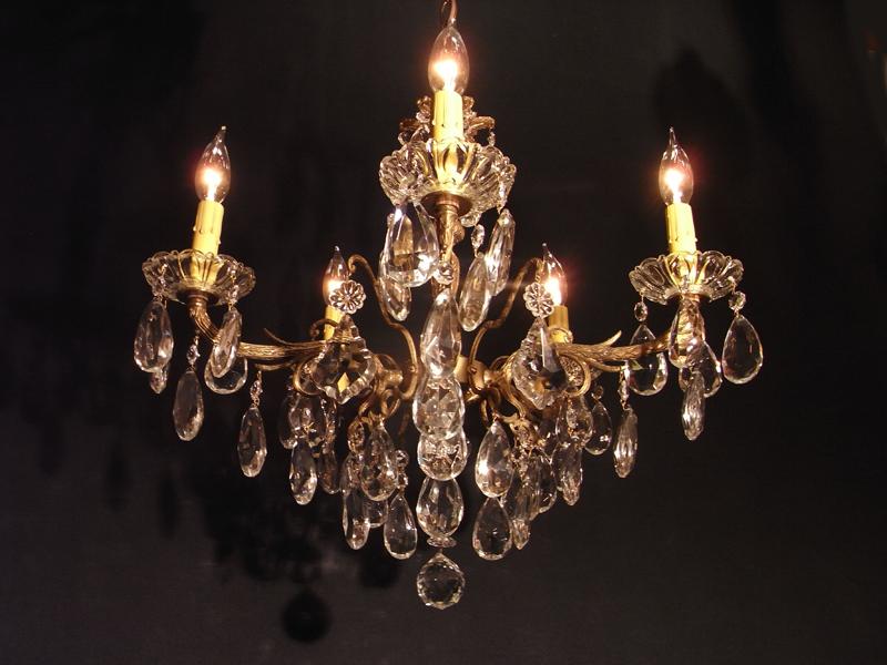 スペイン製真鍮シャンデリア（クリスタルガラスビーズシャンデリア）インテリア照明、リビング照明　LCH 1021（3）