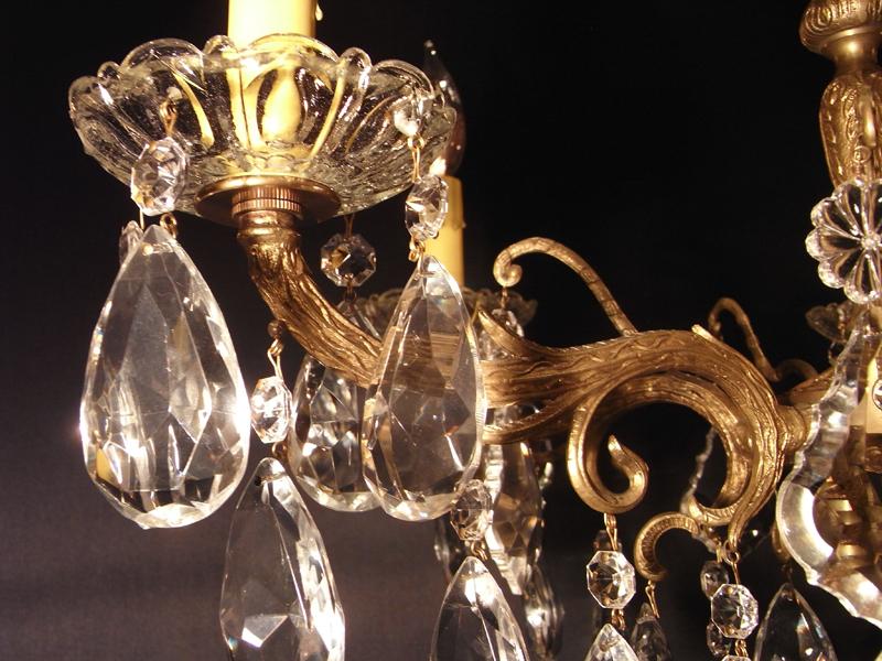 スペイン製真鍮シャンデリア（クリスタルガラスビーズシャンデリア）インテリア照明、リビング照明　LCH 1021（5）