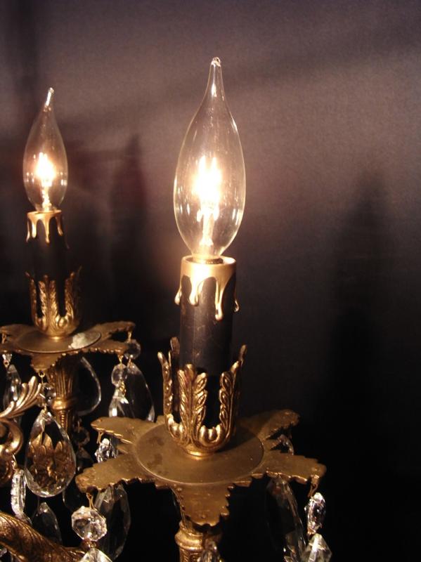 スペイン製真鍮シャンデリア（クリスタルガラスビーズシャンデリア）インテリア照明、リビング照明　LCH 1022（6）