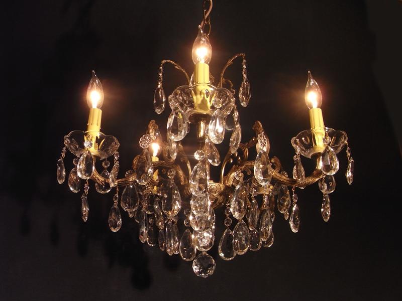 スペイン製真鍮シャンデリア（クリスタルガラスビーズシャンデリア）インテリア照明、リビング照明　LCH 1025（2）