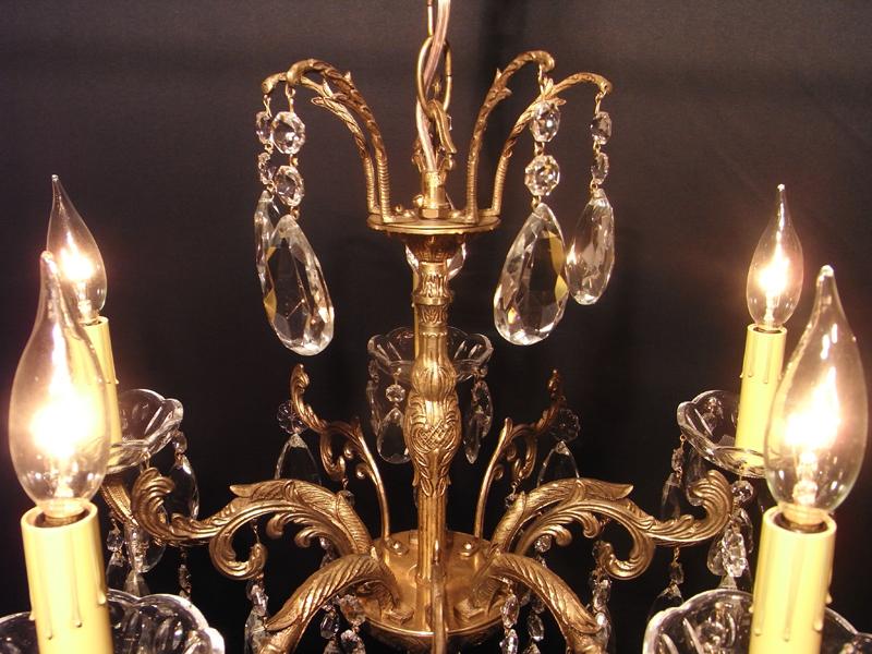 スペイン製真鍮シャンデリア（クリスタルガラスビーズシャンデリア）インテリア照明、リビング照明　LCH 1025（4）