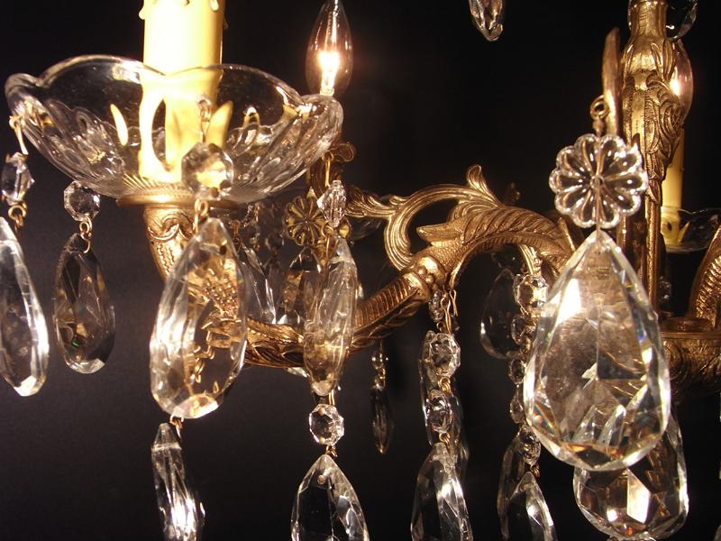 スペイン製真鍮シャンデリア（クリスタルガラスビーズシャンデリア）インテリア照明、リビング照明　LCH 1025（5）