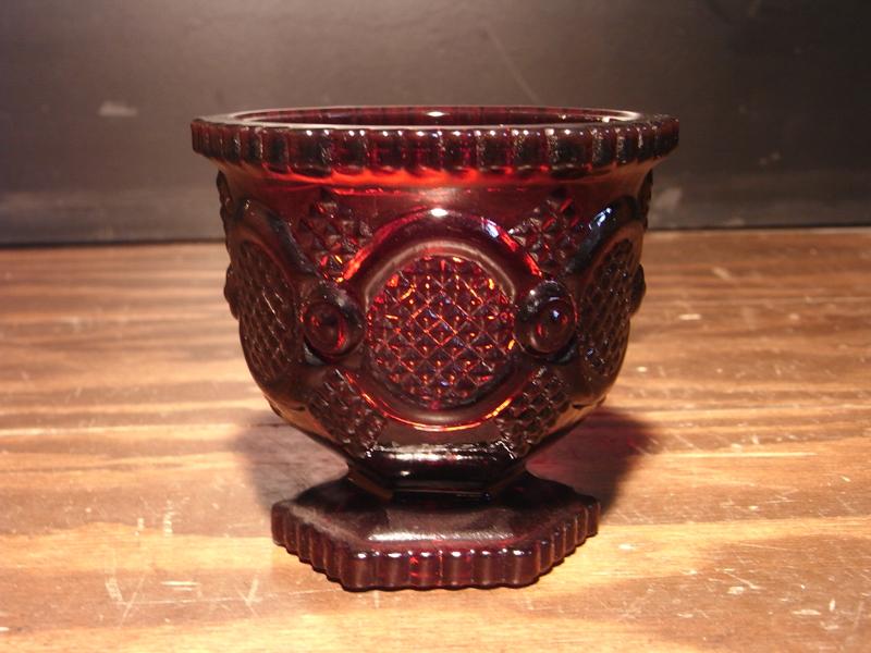 Avon red glass bowl