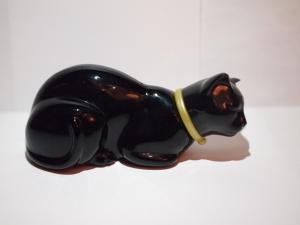 black cat glass perfume bottle