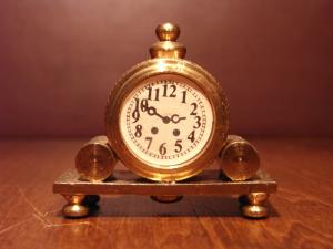 Dutch mini brass clock