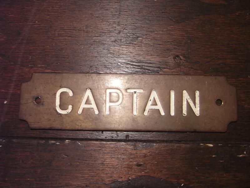 brass ”CAPTAIN” sign plate