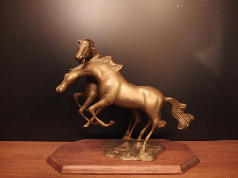 真鍮製2頭の馬の置物　オブジェ　USM 1473（2）