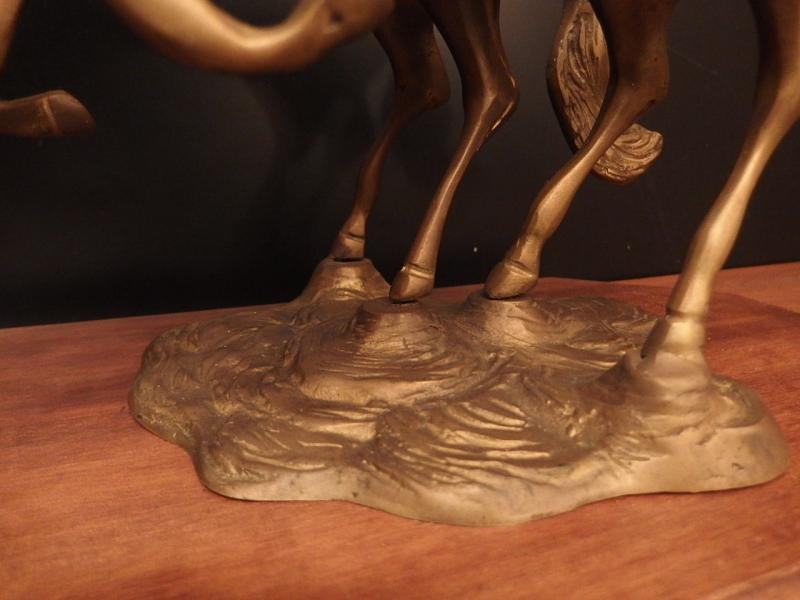真鍮製2頭の馬の置物　オブジェ　USM 1473（5）