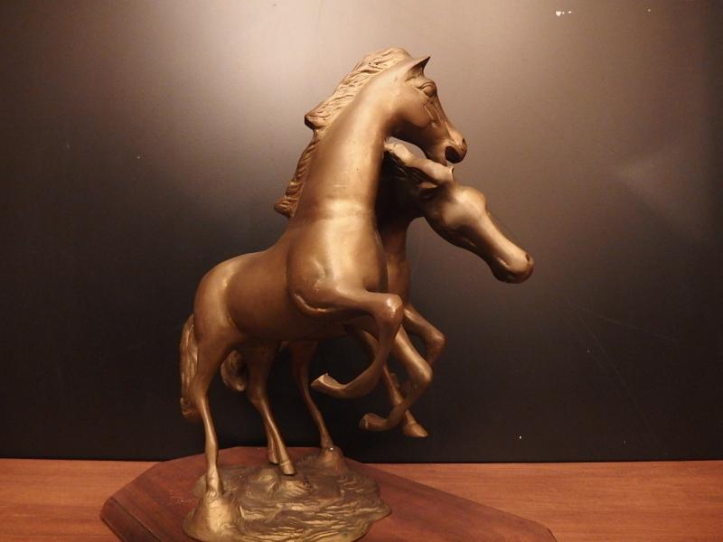 真鍮製2頭の馬の置物　オブジェ　USM 1473（7）