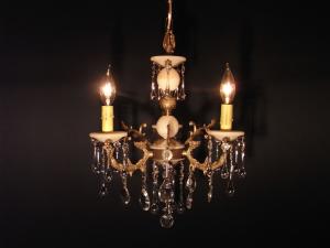 Spanish brass & marble chandelier 3灯